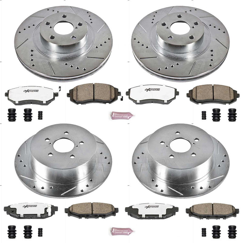 Power Stop K4079-26 Z26 Extreme Street Warrior 1-Click Brake Kit (Front And Rear) for 2005-2009 Subaru Legacy 2.5I product image