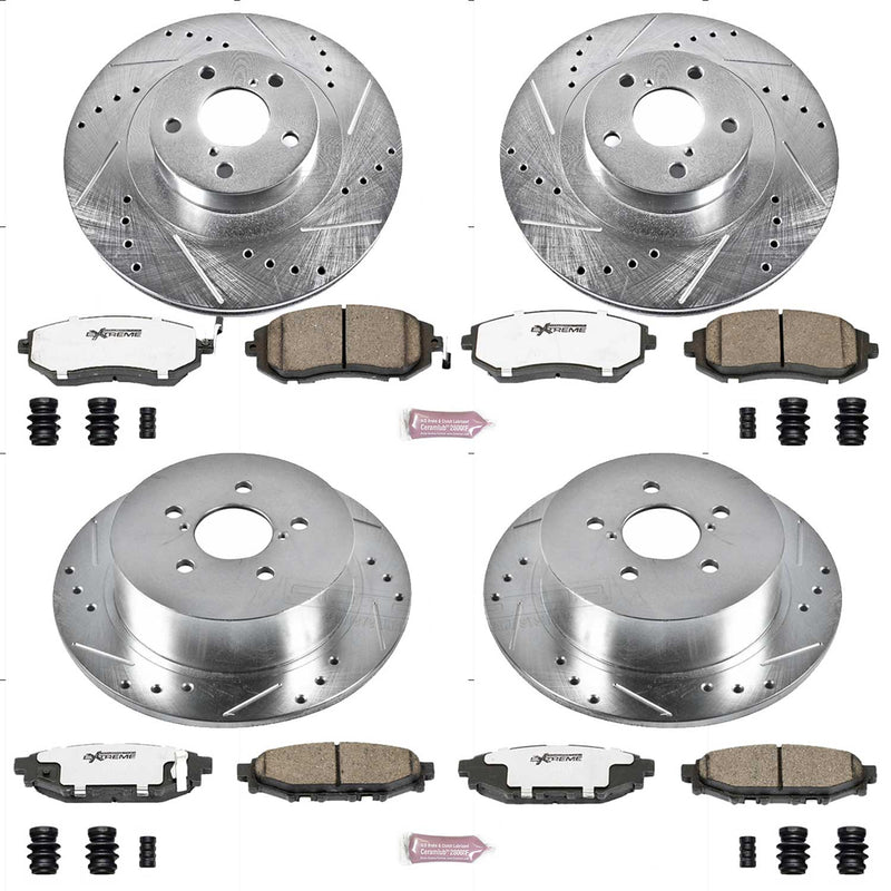 Power Stop K4081-26 Z26 Extreme Street Warrior 1-Click Brake Kit (Front And Rear) for 2005 Subaru Legacy I product image