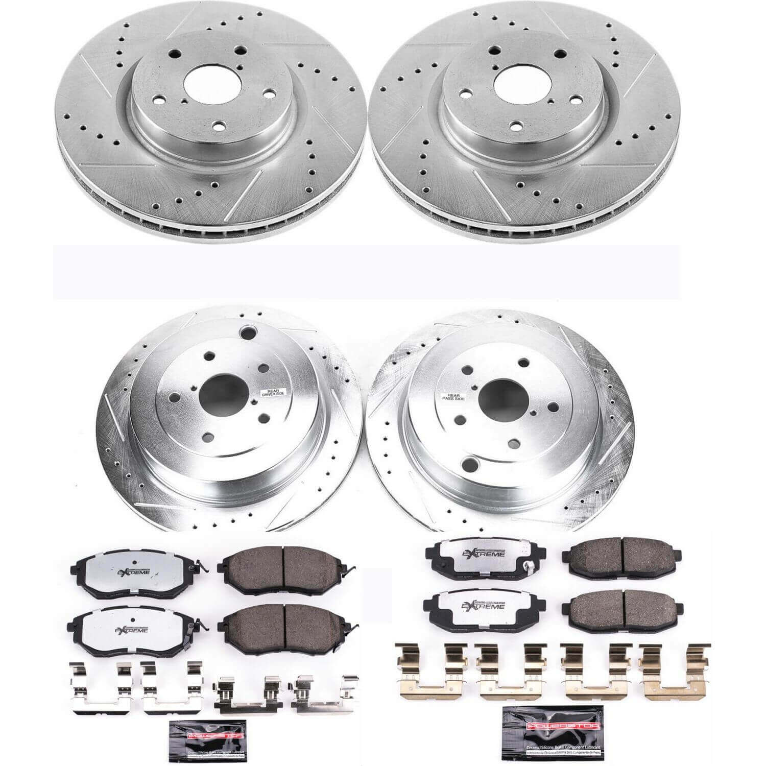 Power Stop K4088-26 Z26 Street Warrior 1-Click Front And Rear Brake Kit for 2006-2014 Subaru B9 Tribeca product image