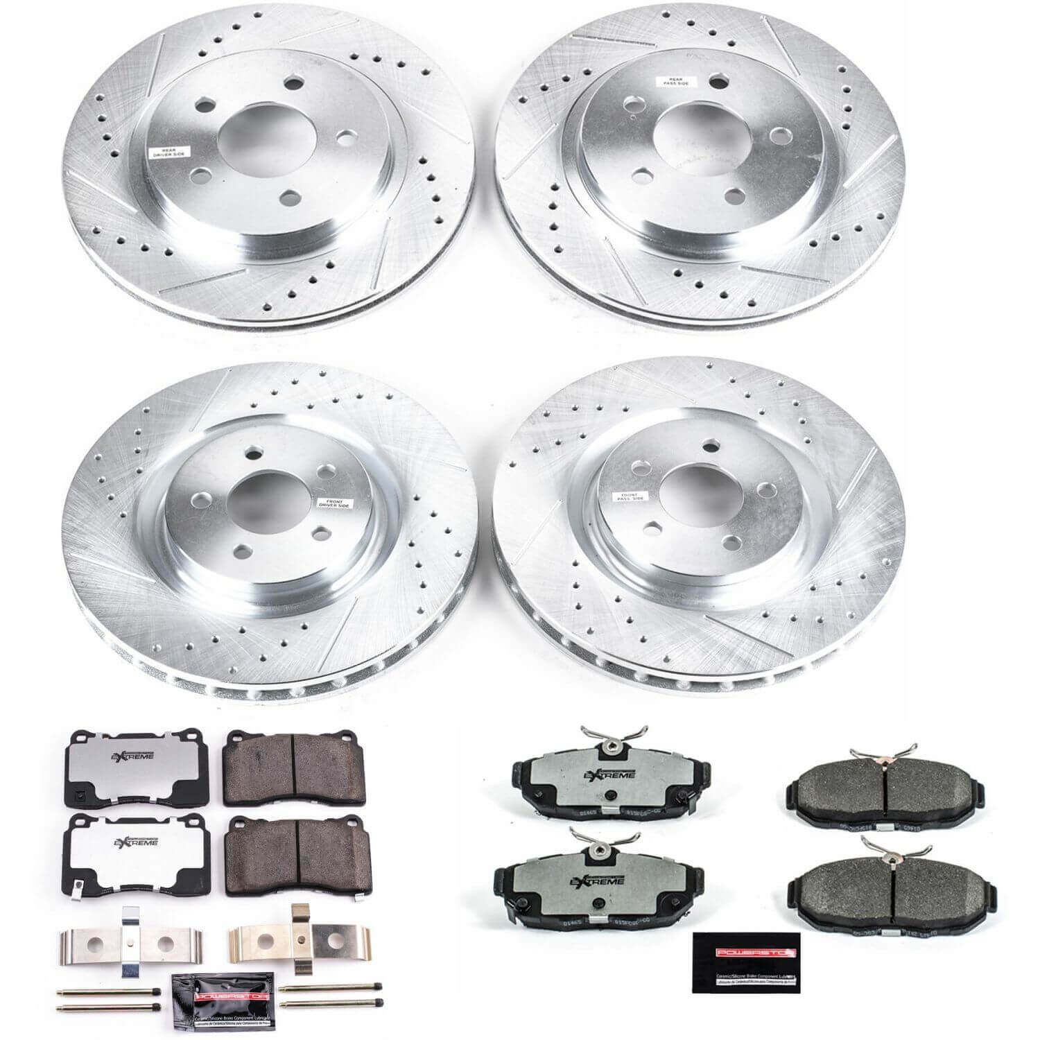 Power Stop K4148-26 Z26 Extreme Street Warrior 1-Click Brake Kit (Front And Rear) for 2011-2014 Ford Mustang product image