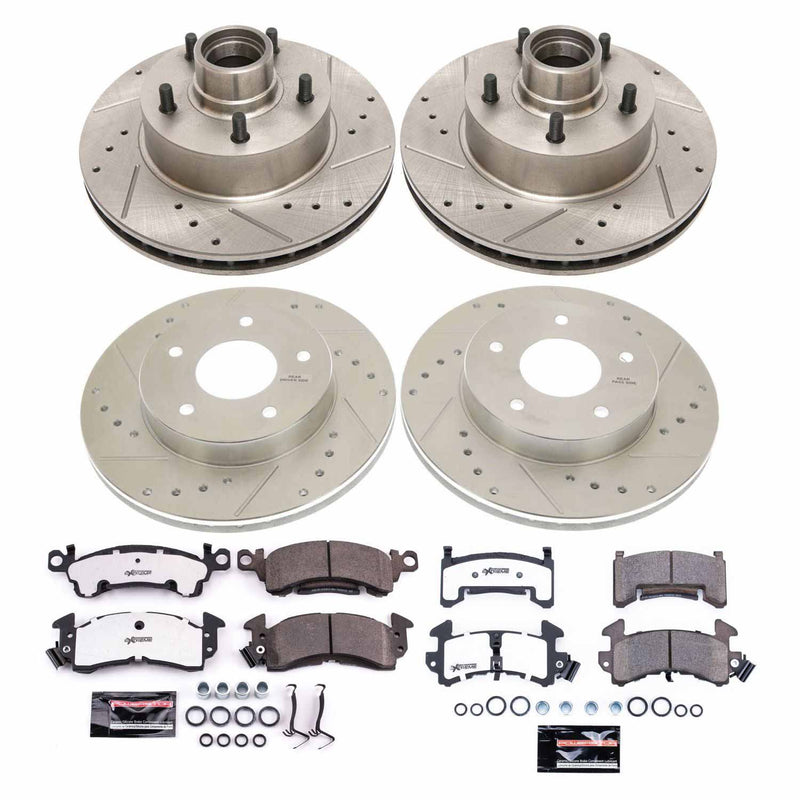Power Stop K4152-26 Z26 Street Warrior 1-Click Front And Rear Pad And Rotor Kit for 1979-1981 Pontiac Firebird Rear Disc product image