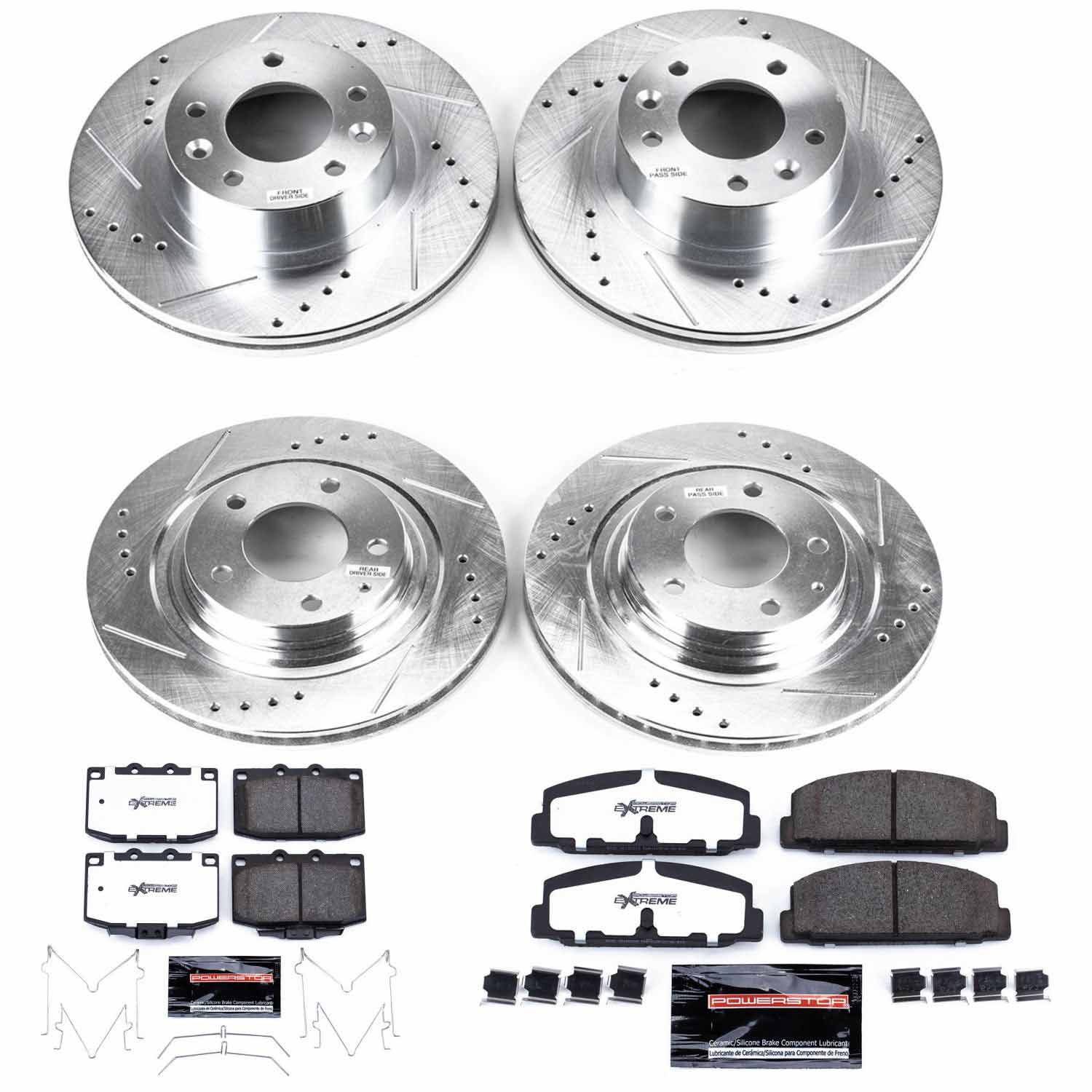 Power Stop K4186-26 Z26 Street Warrior 1-Click Front And Rear Brake Kit for 1993-1995 Mazda RX-7 product image