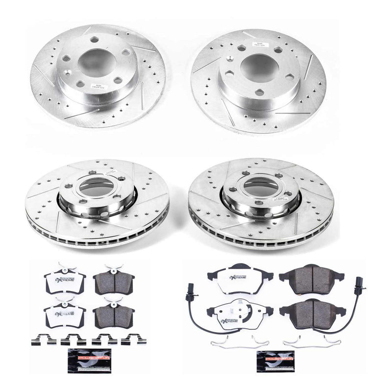 Power Stop K4196-26 Z26 Extreme Street Warrior 1-Click Brake Kit (Front And Rear) for 2005 Audi A4 Cabriolet product image
