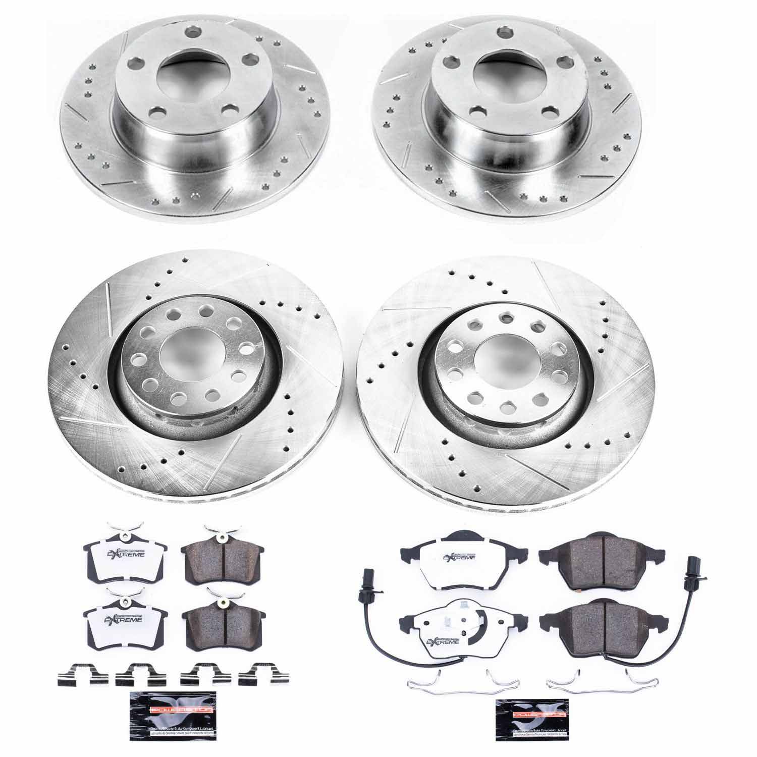 Power Stop K4197-26 Z26 Extreme Street Warrior 1-Click Brake Kit (Front And Rear) for 1999-2004 Audi A6 product image