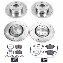 Power Stop K4197-26 Z26 Extreme Street Warrior 1-Click Brake Kit (Front And Rear) for 1999-2004 Audi A6 product image