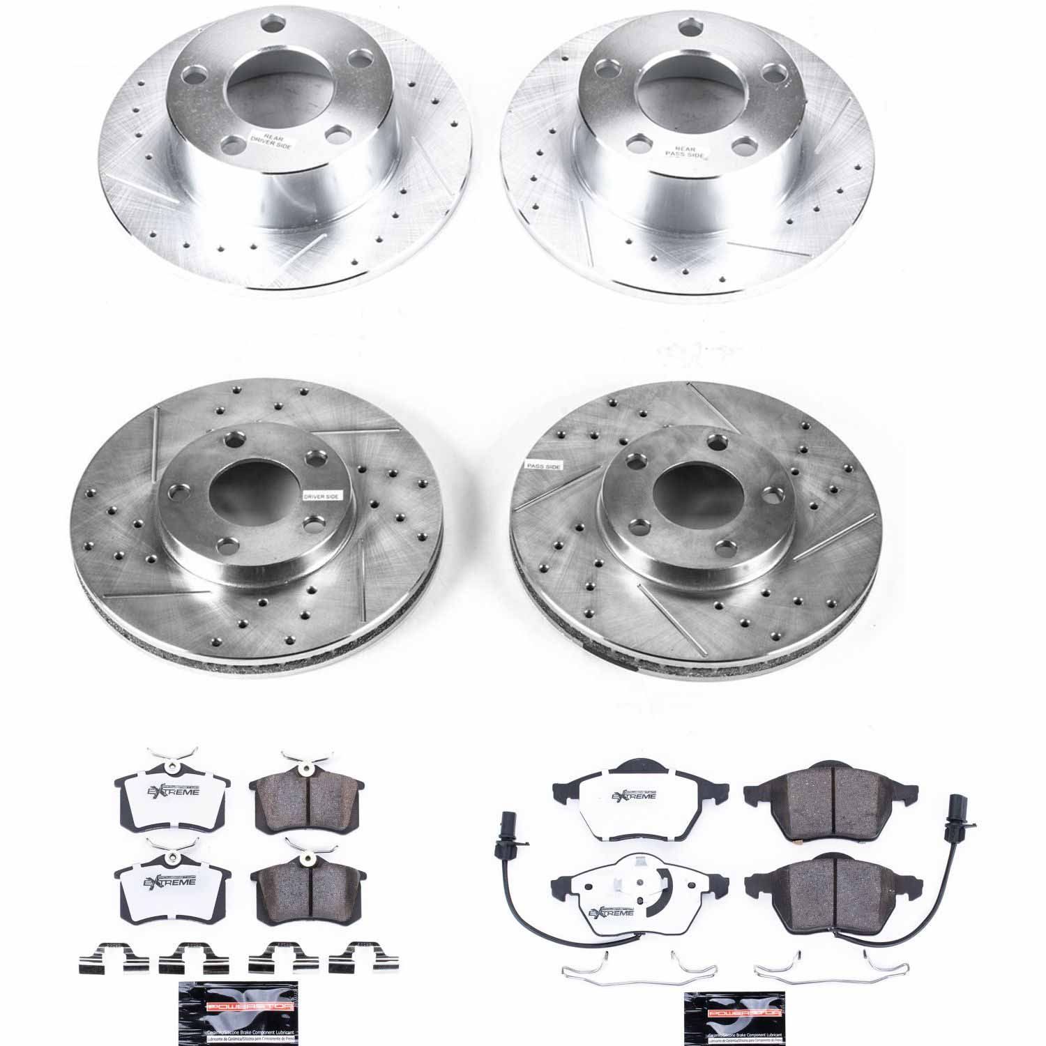 Power Stop K4202-26 Z26 Street Warrior 1-Click Front And Rear Pad And Rotor Kit for 1998 Volkswagen Passat product image