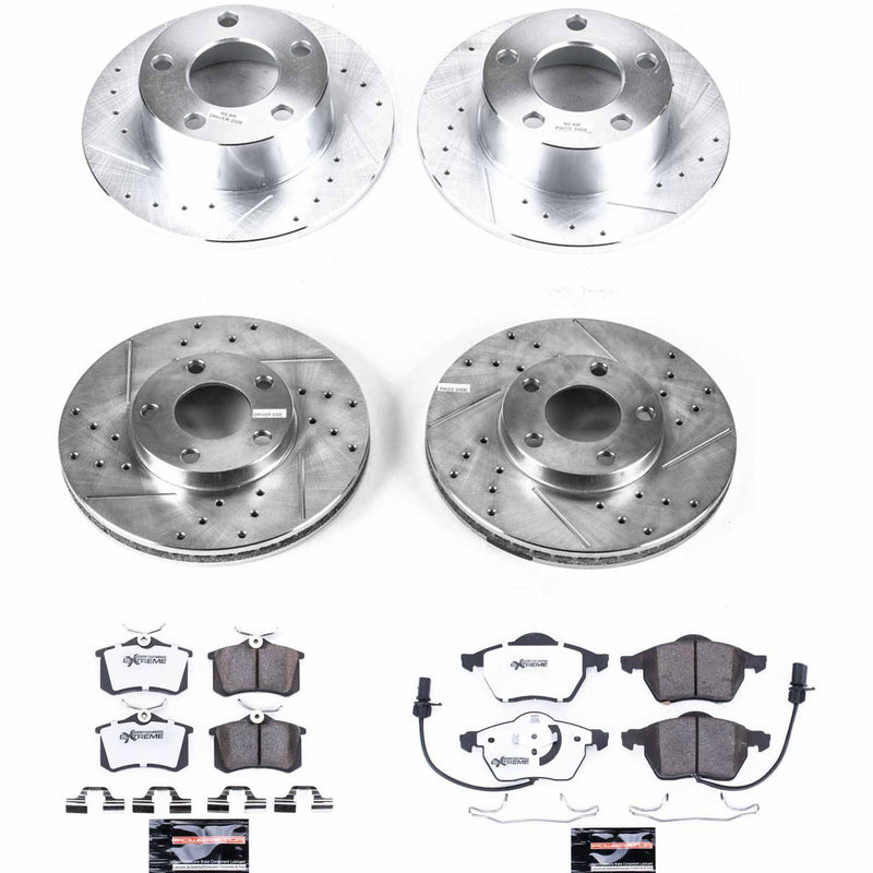 Power Stop K4202-26 Z26 Street Warrior 1-Click Front And Rear Pad And Rotor Kit for 1998 Volkswagen Passat product image