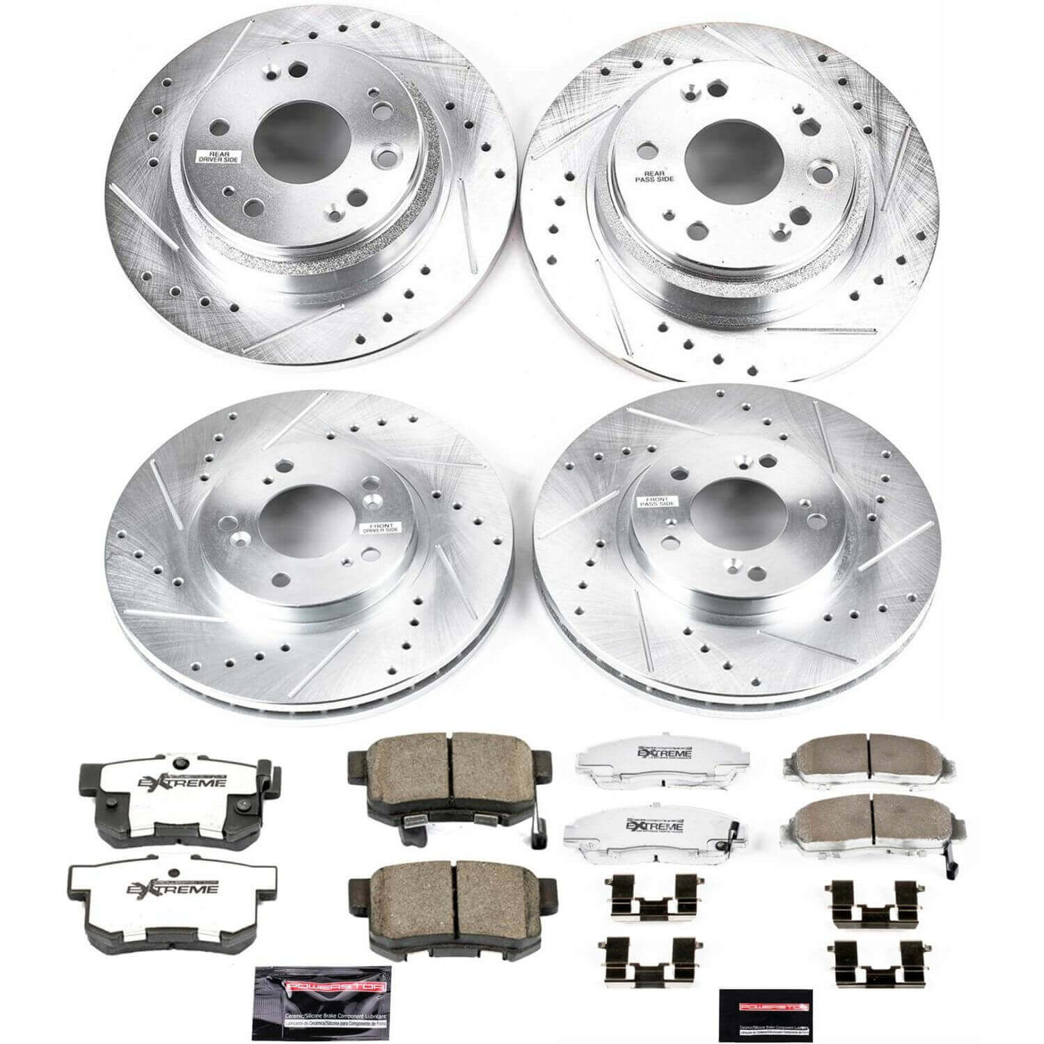 Power Stop K4271-26 Z26 Street Warrior 1-Click Front And Rear Brake Kit for 2002-2004 Acura Rl product image