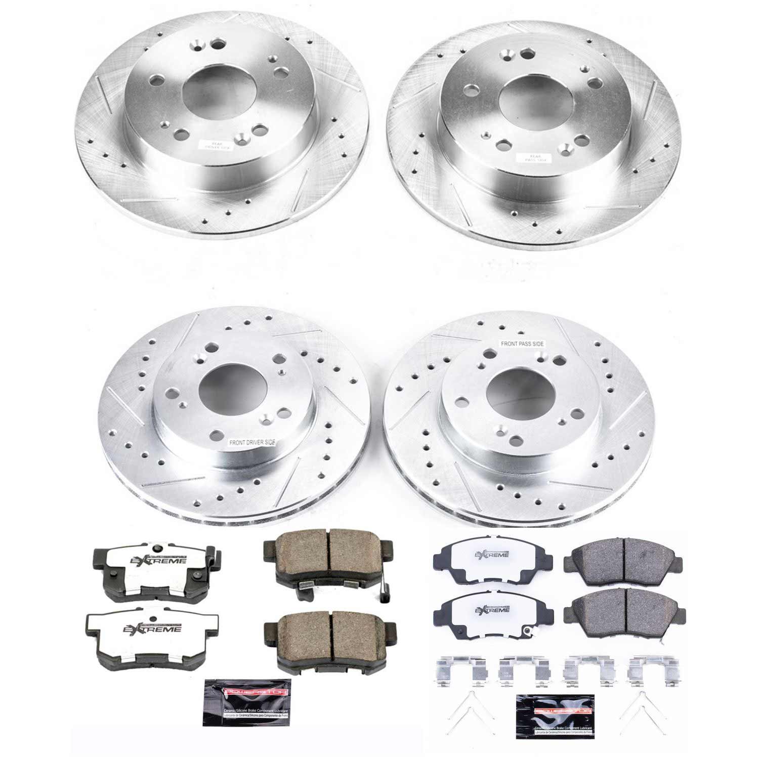 Power Stop K4276-26 Z26 Extreme Street Warrior 1-Click Brake Kit (Front And Rear) for 2009-2011 Honda Civic product image