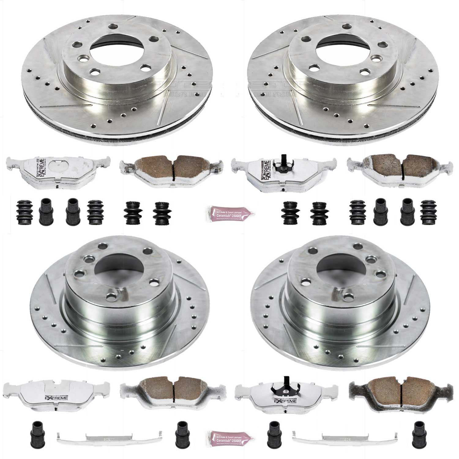 Power Stop K4371-26 Z26 Extreme Street Warrior 1-Click Brake Kit (Front And Rear) for 2003-2005 BMW Z4 2.5I product image