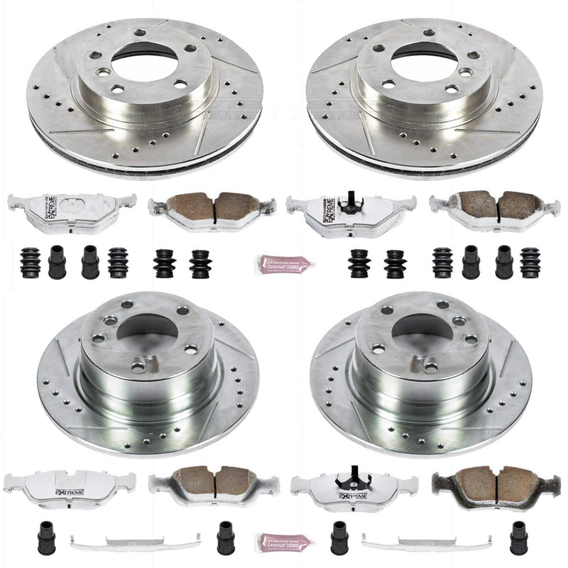 Power Stop K4371-26 Z26 Extreme Street Warrior 1-Click Brake Kit (Front And Rear) for 2003-2005 BMW Z4 2.5I product image