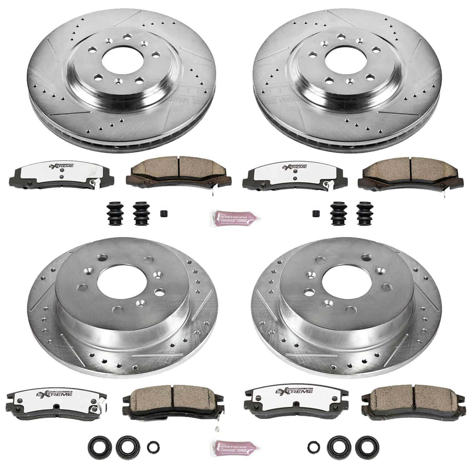 Power Stop K4377-26 Z26 Extreme Street Warrior 1-Click Brake Kit (Front And Rear) for 2008-2009 Buick Allure product image