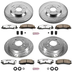 Power Stop K4377-26 Z26 Extreme Street Warrior 1-Click Brake Kit (Front And Rear) for 2008-2009 Buick Allure product image