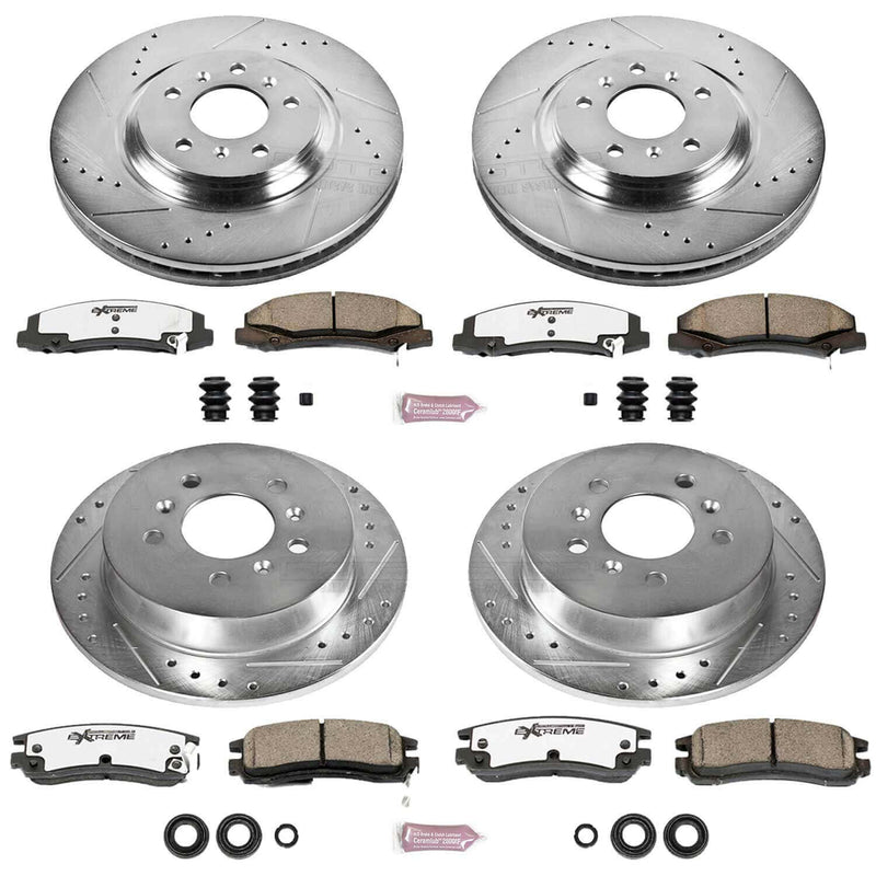 Power Stop K4377-26 Z26 Extreme Street Warrior 1-Click Brake Kit (Front And Rear) for 2008-2009 Buick Allure product image