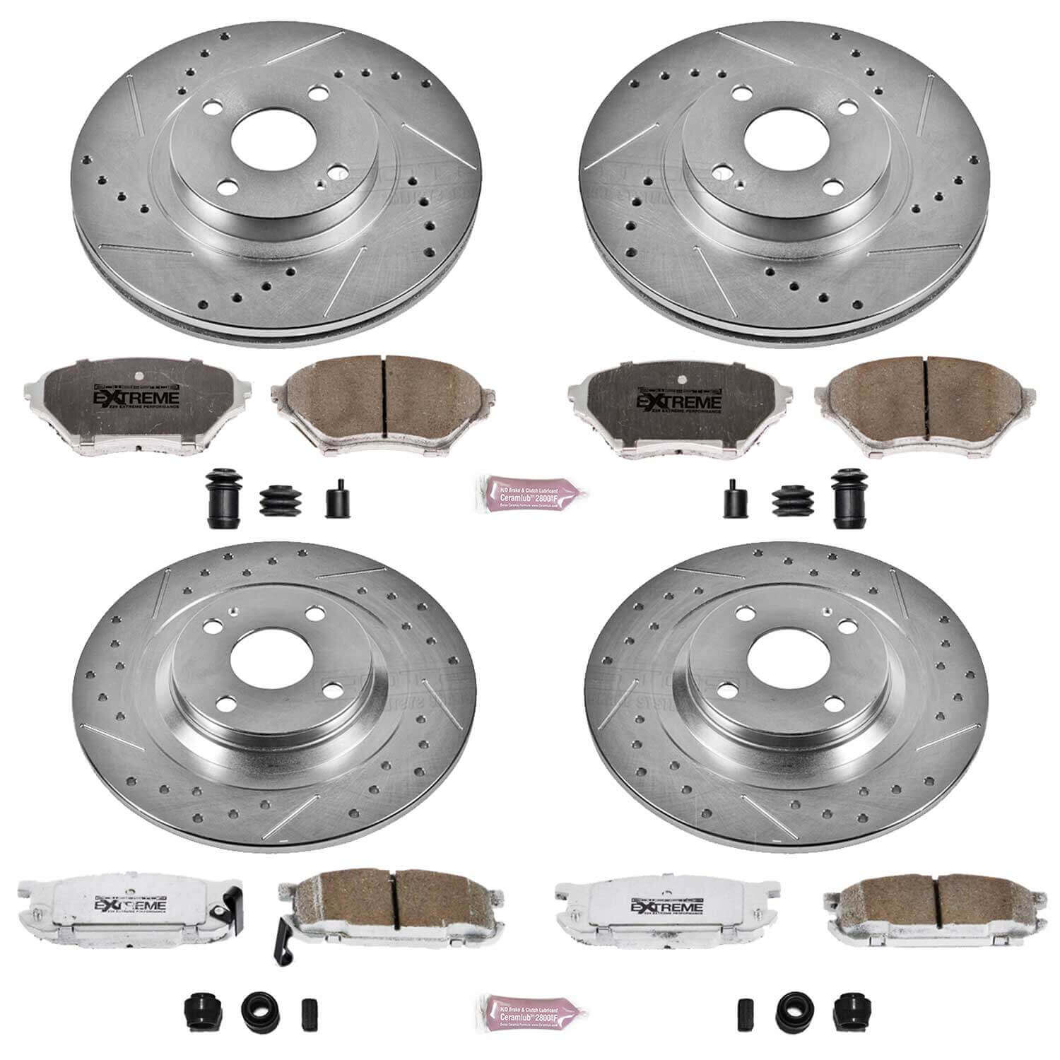 Power Stop K4468-26 Z26 Extreme Street Warrior 1-Click Brake Kit (Front And Rear) for 2001-2005 Mazda Miata / MX-5 product image