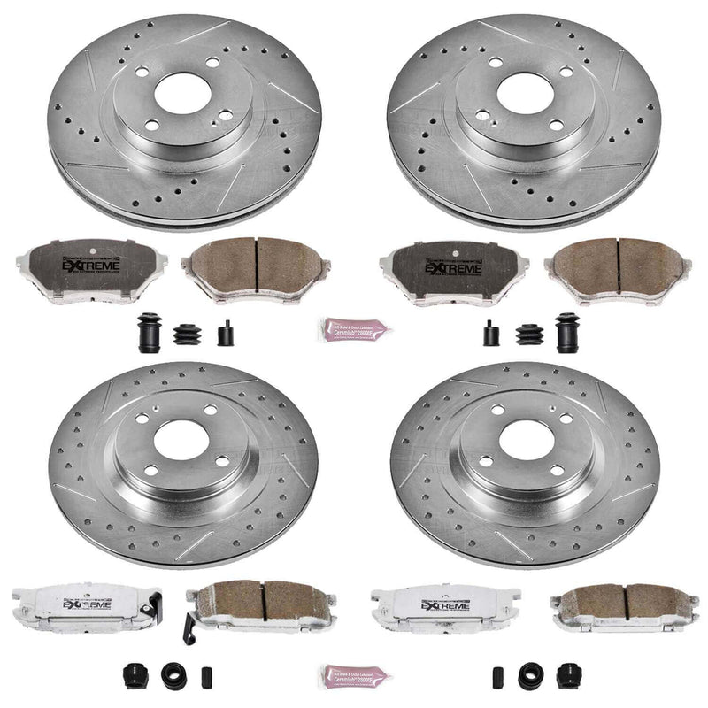 Power Stop K4468-26 Z26 Extreme Street Warrior 1-Click Brake Kit (Front And Rear) for 2001-2005 Mazda Miata / MX-5 product image