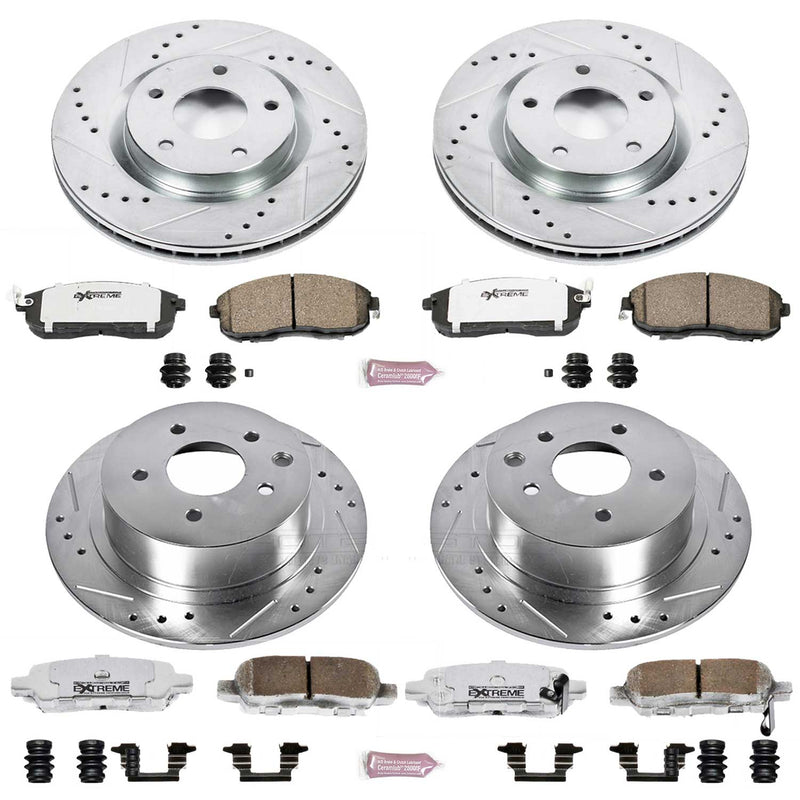 Power Stop K4475-26 Z26 Extreme Street Warrior 1-Click Brake Kit (Front And Rear) for 2007-2012 Nissan Sentra SE-R product image