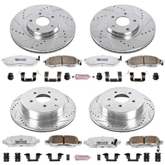 Power Stop K4476-26 Z26 Extreme Street Warrior 1-Click Brake Kit (Front And Rear) for 2011-2014 Nissan Murano Convertible Suv product image