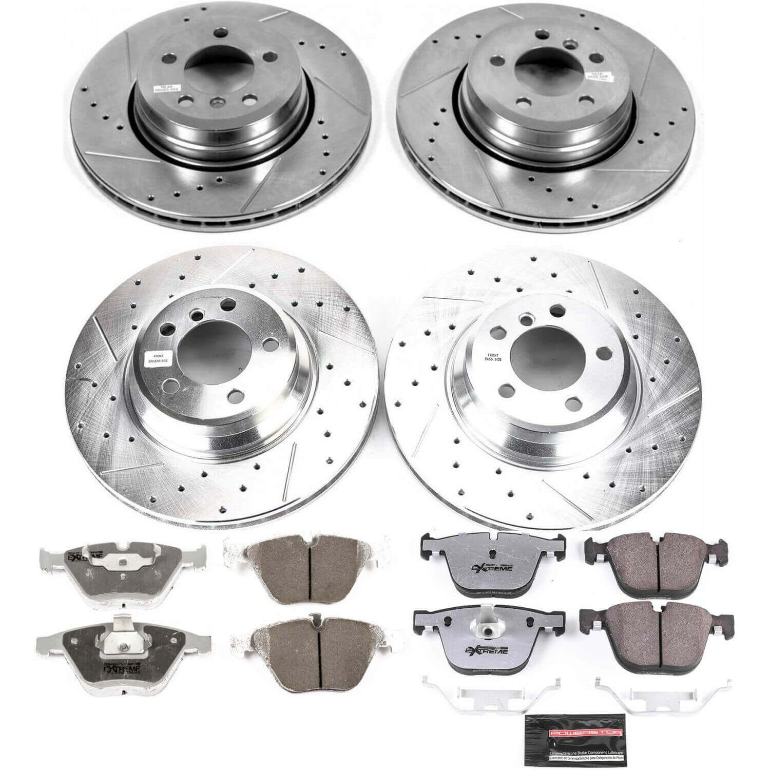 Power Stop K4479-26 Z26 Street Warrior 1-Click Front And Rear Brake Kit for 2005-2008 BMW 750I product image