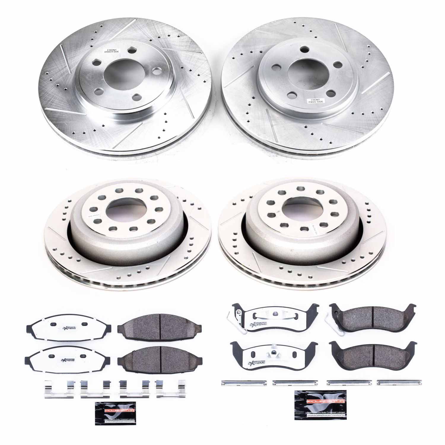 Power Stop K4486-26 Front And Rear Z26 Street Warrior 1-Click Pad And Rotor Kit for 2003-2011 Lincoln Town Car Sedan (4 Door) product image