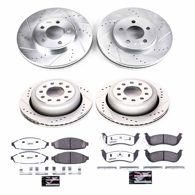 Power Stop K4486-26 Front And Rear Z26 Street Warrior 1-Click Pad And Rotor Kit for 2003-2011 Lincoln Town Car Sedan (4 Door) product image
