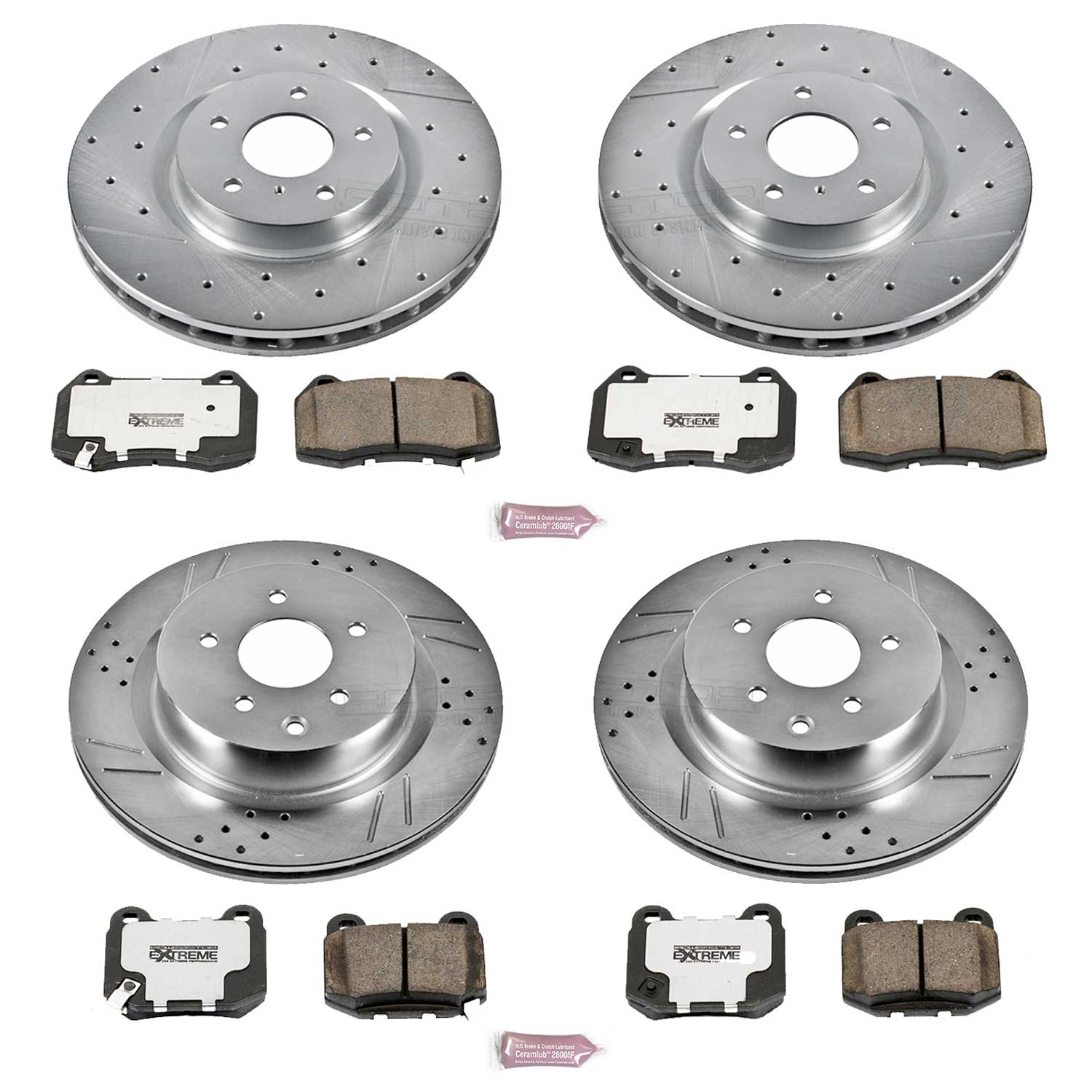 Power Stop K4488-26 Z26 Extreme Street Warrior 1-Click Brake Kit (Front And Rear) for 2003-2008 INFINITI G35 product image