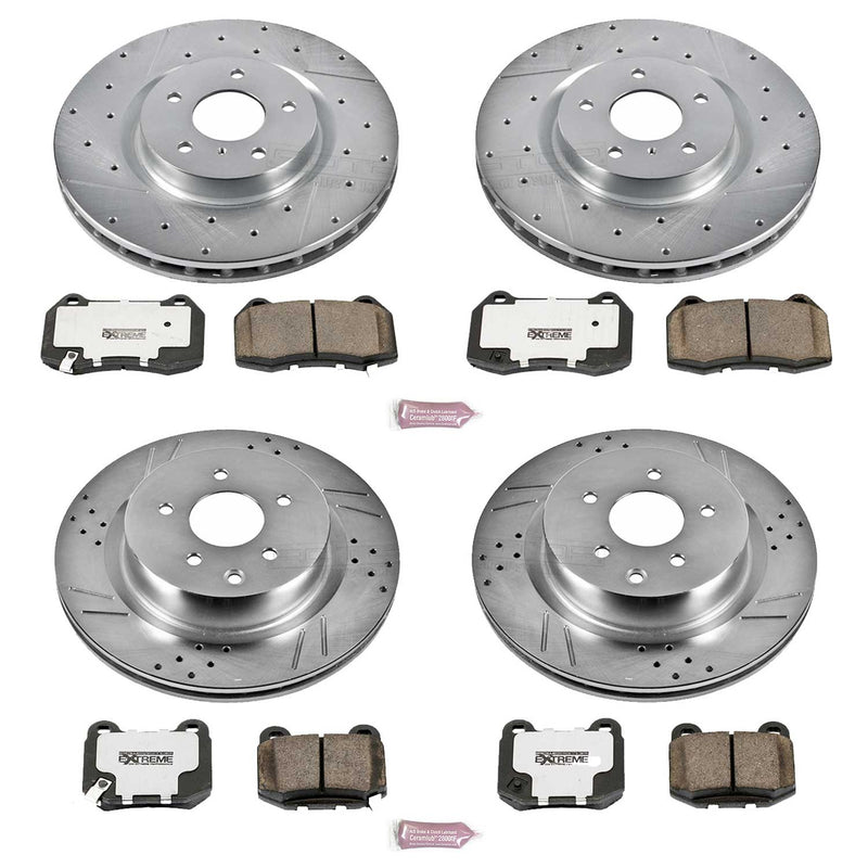 Power Stop K4488-26 Z26 Extreme Street Warrior 1-Click Brake Kit (Front And Rear) for 2003-2008 INFINITI G35 product image