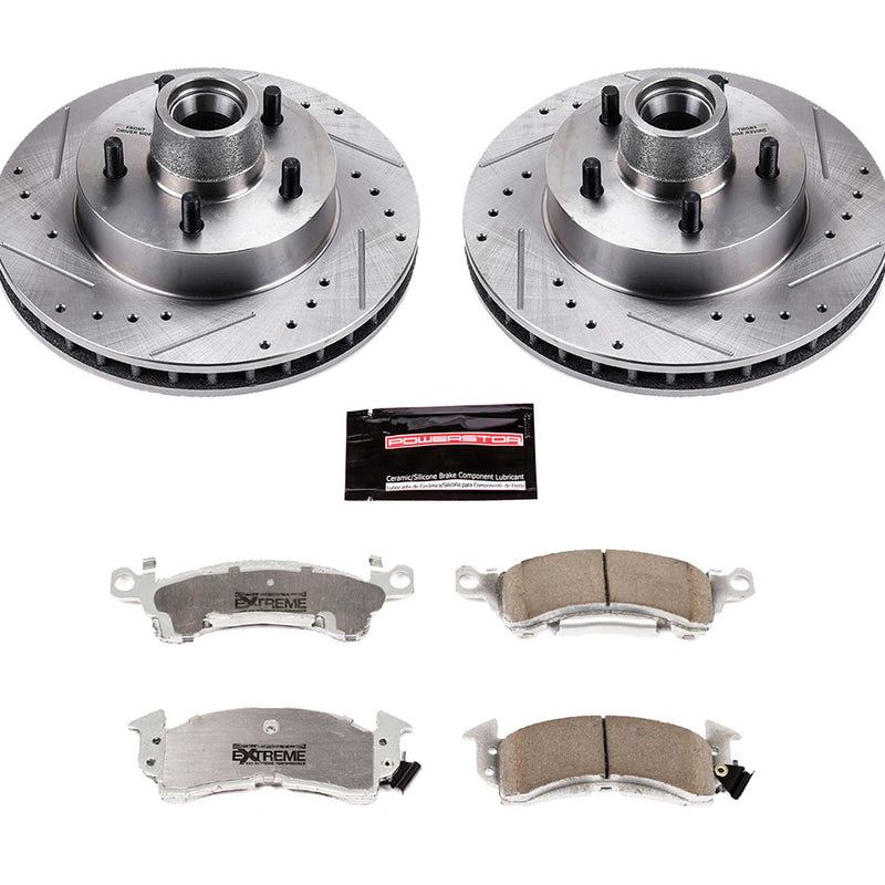 Power Stop K4539-26 Z26 Street Warrior 1-Click Drilled And Slotted Front Brake Kit for 1970-1996 Buick Centurion product image