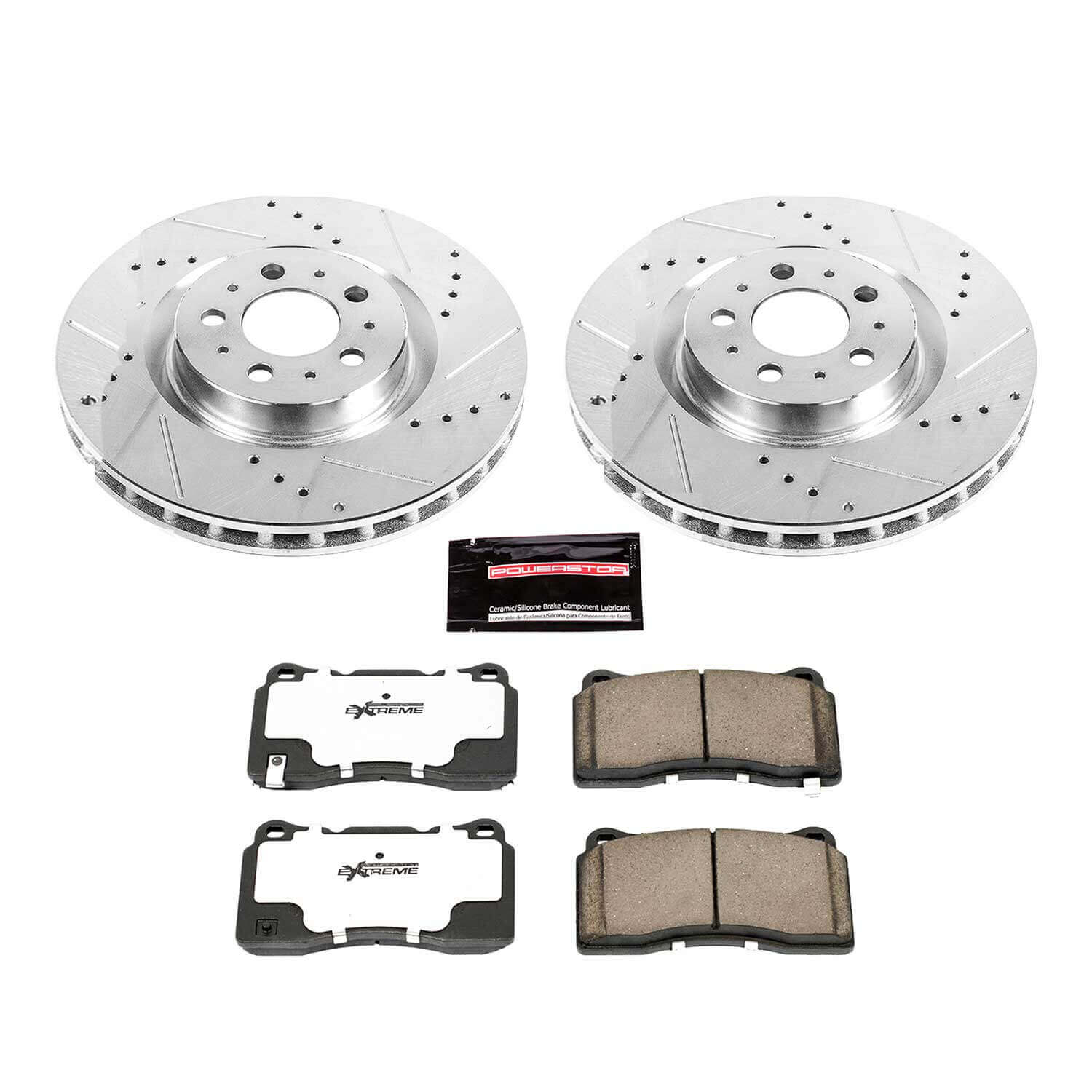 Power Stop K4548-26 Z26 Street Warrior 1-Click Drilled And Slotted Front Brake Kit for 2004-2007 Volvo V70 product image