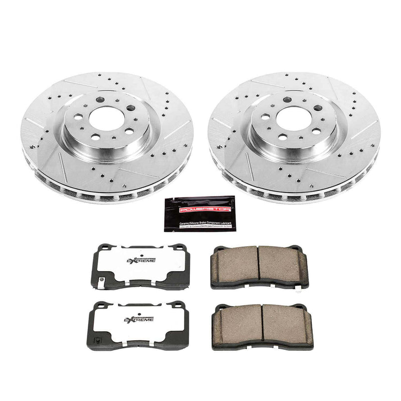Power Stop K4548-26 Z26 Street Warrior 1-Click Drilled And Slotted Front Brake Kit for 2004-2007 Volvo V70 product image