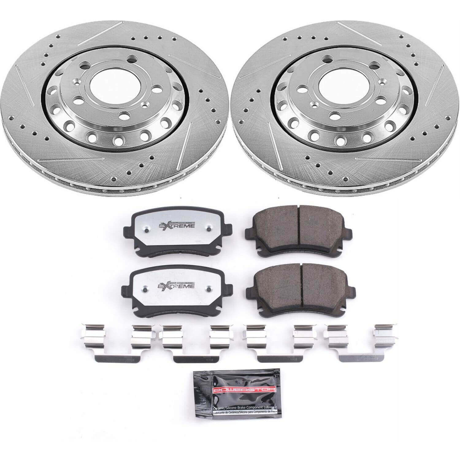 Power Stop K4562-26 Z26 Street Warrior 1-Click Rear Brake Kit for 2003-2010 Audi A8 product image
