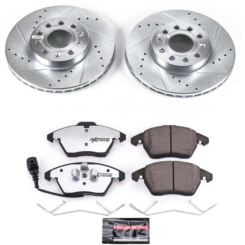 Power Stop K4623-26 Z26 Street Warrior 1-Click Front Brake Kit for 2005-2019 Audi A3 product image