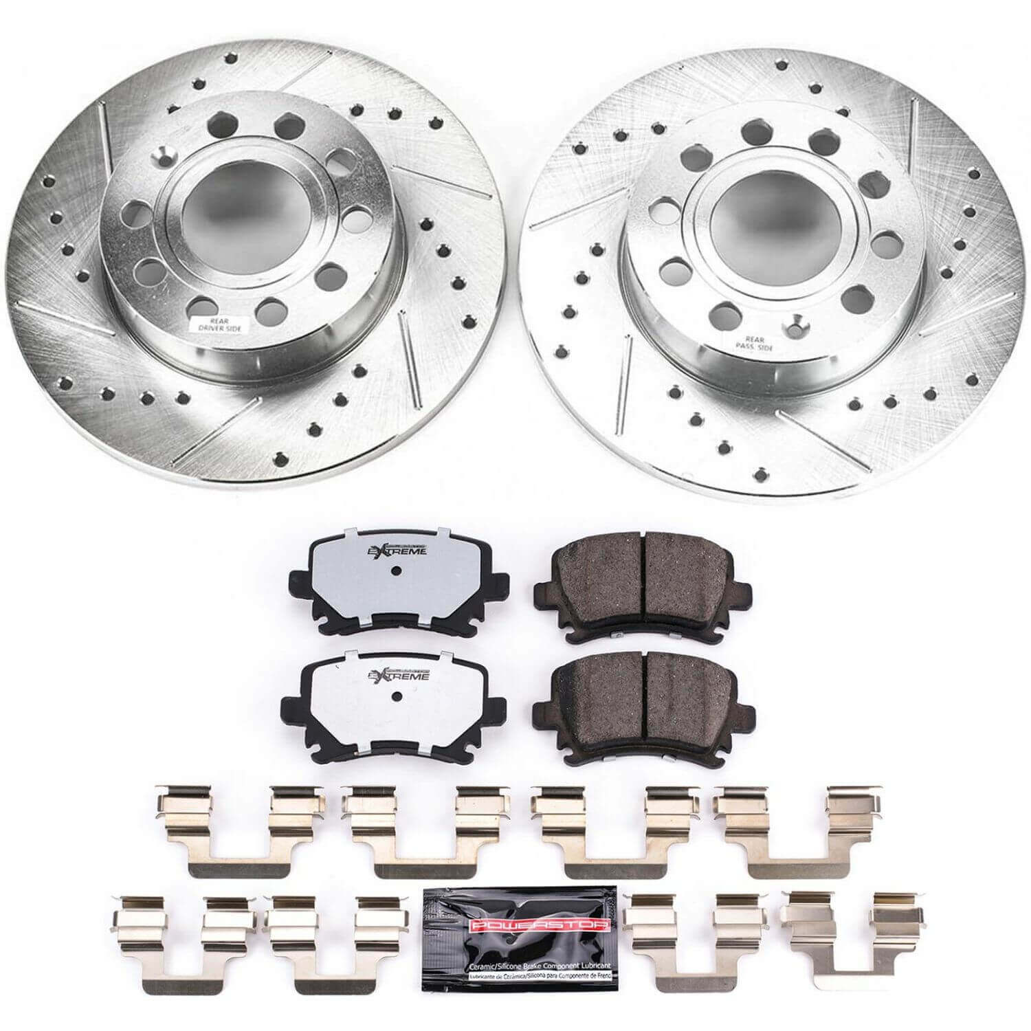 Power Stop K4627-26 Z26 Street Warrior 1-Click Rear Brake Kit for 2005-2010 Audi A3 product image