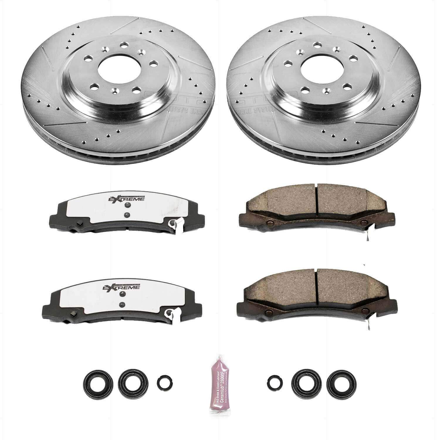 Power Stop K4654-26 Z26 Extreme Street Warrior 1-Click Brake Kit (Front) for 2006-2016 Buick Allure product image