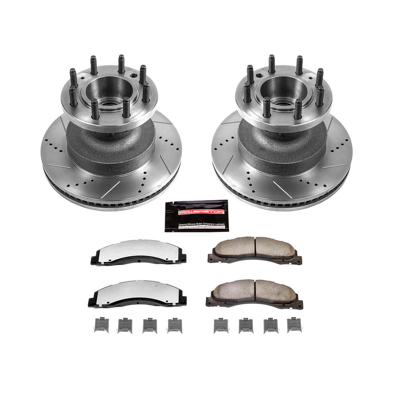 Power Stop K4717-36 Z36 Severe-Duty Truck And Tow 1-Click Drilled And Slotted Front Brake Kit for 2008-2025 Ford E-350 Super Duty product image