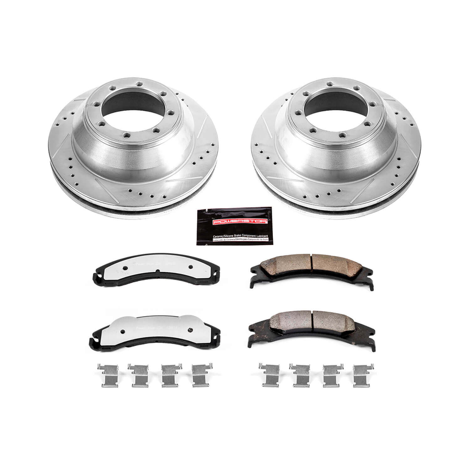 Power Stop K4719-36 Z36 Severe-Duty Truck And Tow 1-Click Drilled And Slotted Rear Brake Kit for 2008-2025 Ford E-350 Super Duty product image
