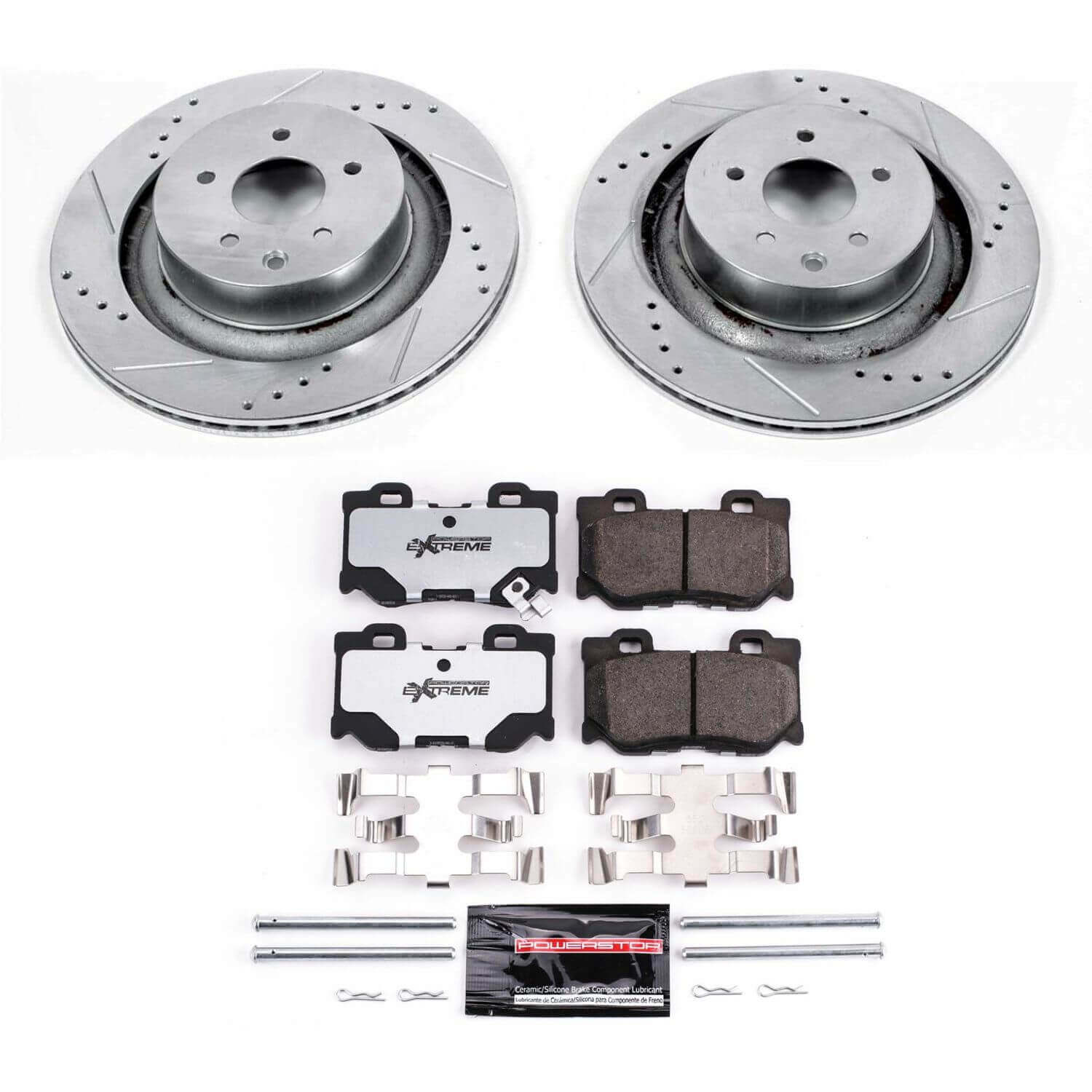 Power Stop K4732-26 Z26 Street Warrior 1-Click Rear Brake Kit for 2008-2024 INFINITI G37 Sport product image