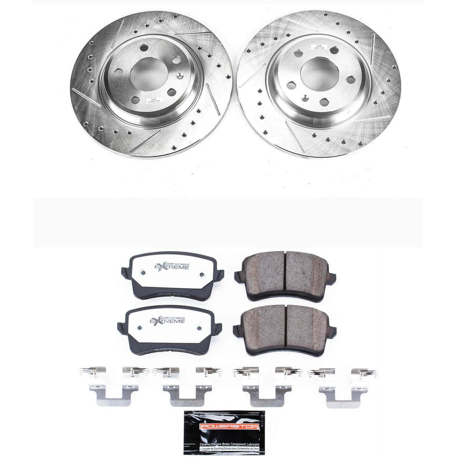 Power Stop K4745-26 Z26 Street Warrior 1-Click Rear Brake Kit for 2008-2017 Audi A4 product image