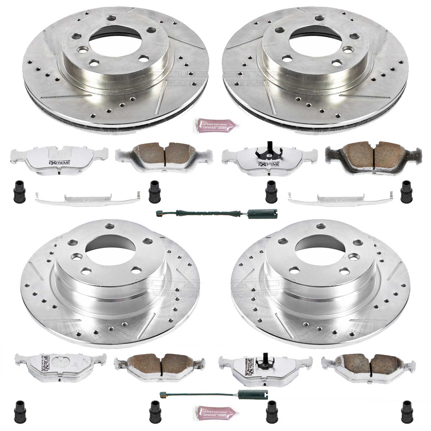 Power Stop K498-26 Z26 Extreme Street Warrior 1-Click Brake Kit (Front And Rear) for 1992-1999 BMW 318I product image
