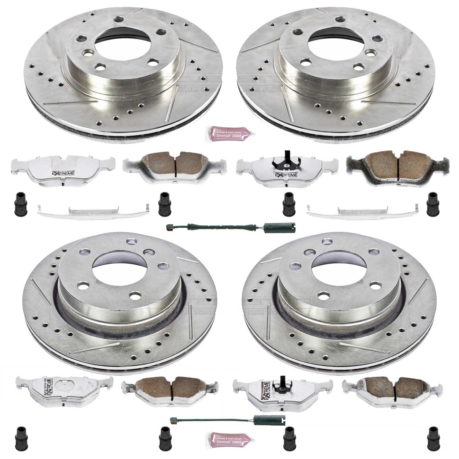 Power Stop K499-26 Z26 Extreme Street Warrior 1-Click Brake Kit (Front And Rear) for 1996-1999 BMW 323I product image
