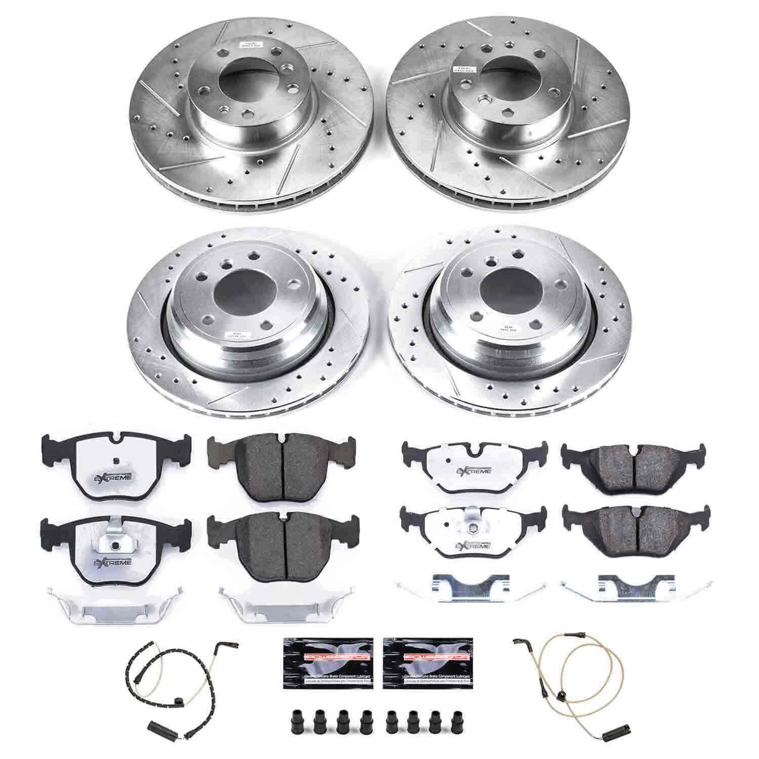 Power Stop K509-26 Z26 Extreme Street Warrior 1-Click Brake Kit (Front And Rear) for 1999-2000 BMW 540I Station Wagon product image