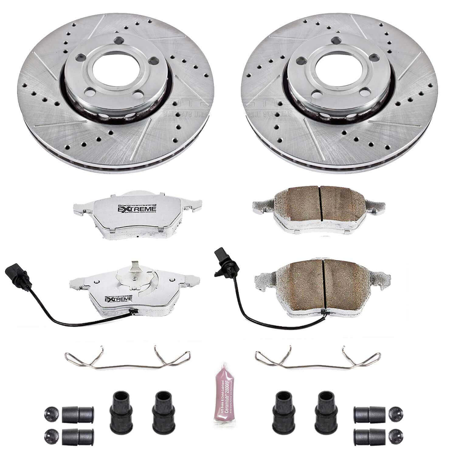 Power Stop K528-26 Z26 Extreme Street Warrior 1-Click Brake Kit (Front) for 1998-2006 Audi A4 product image