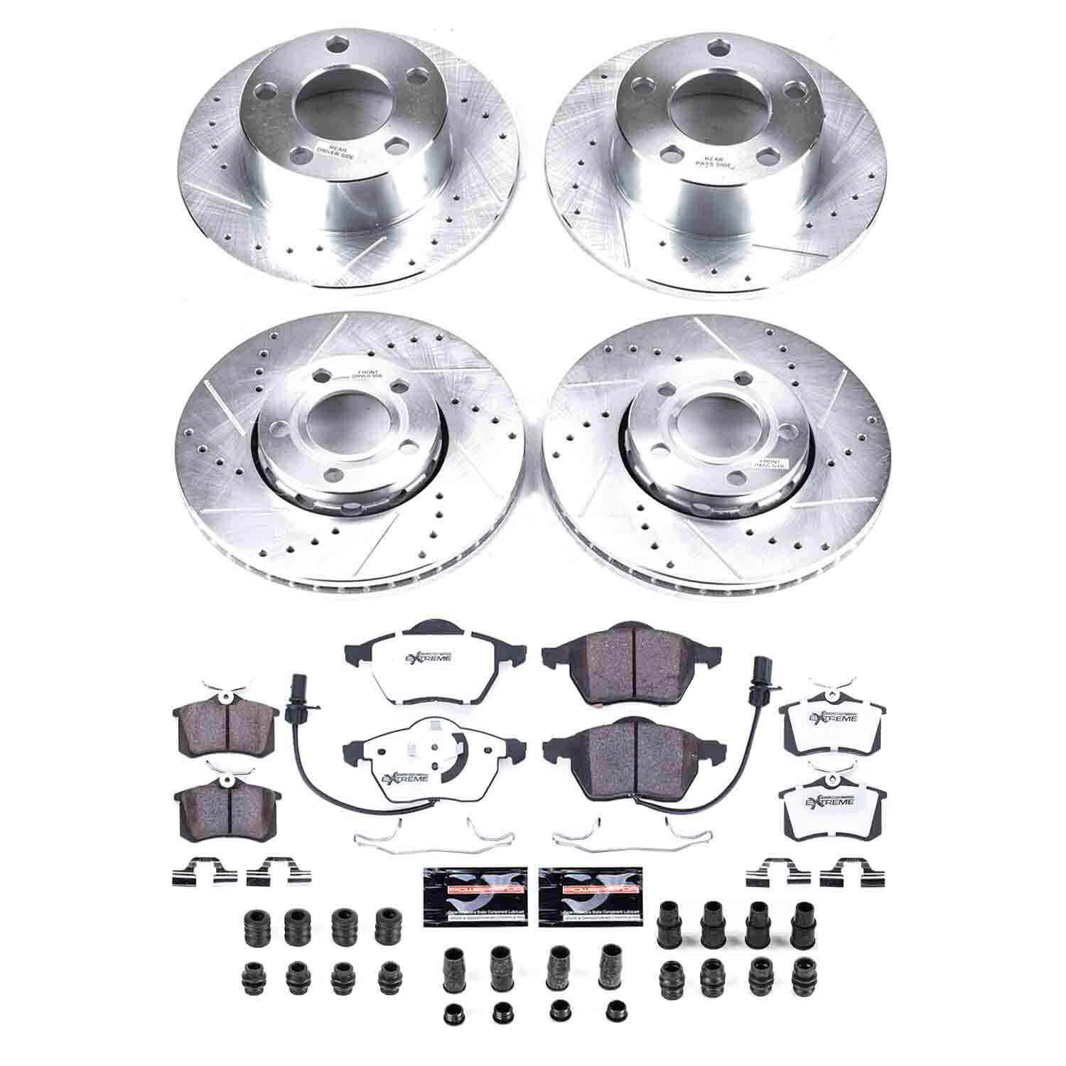 Power Stop K529-26 Z26 Extreme Street Warrior 1-Click Brake Kit (Front And Rear) for 1998-2005 Audi A6 product image