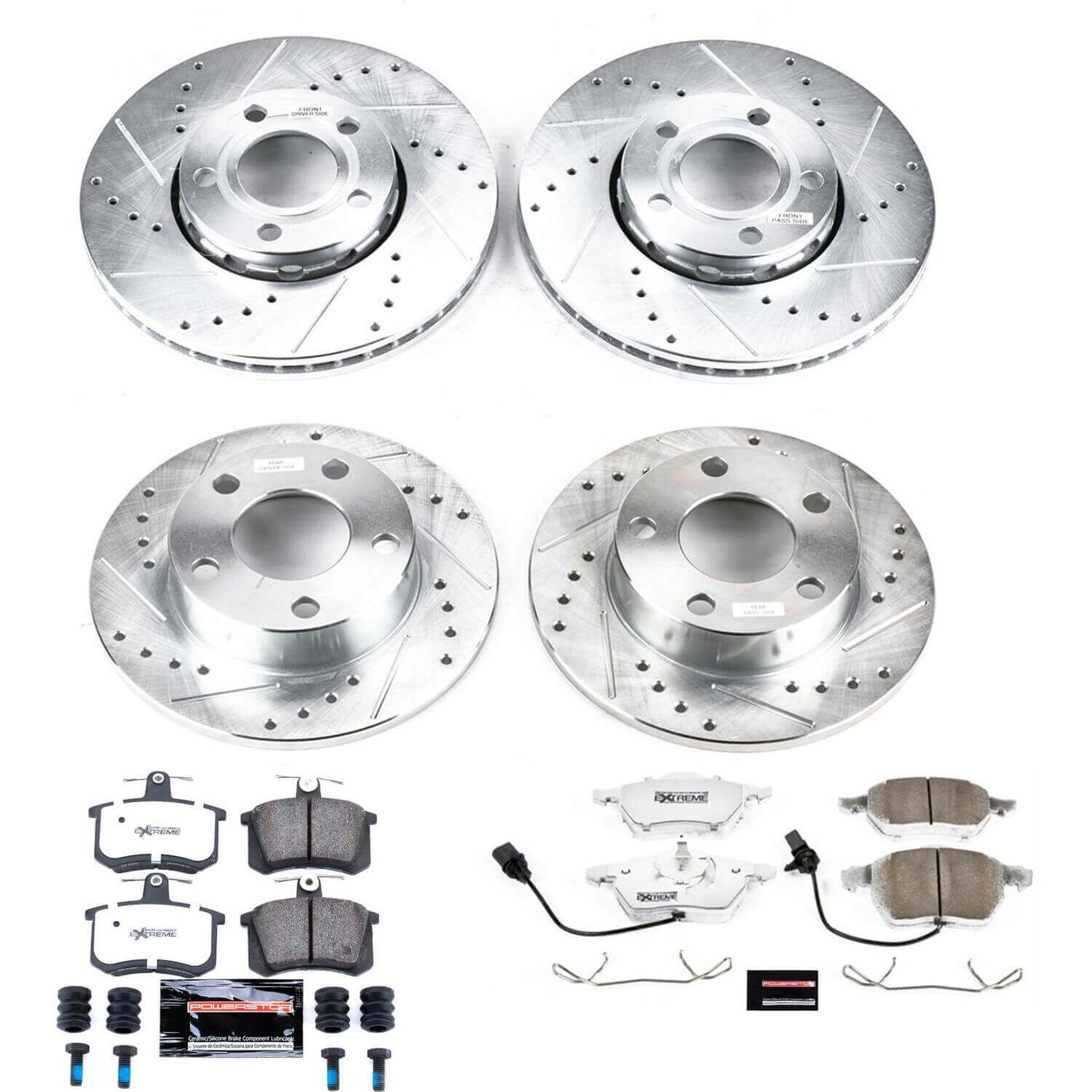 Power Stop K530-26 Z26 Street Warrior 1-Click Front And Rear Brake Kit for 1999-2001 Audi A4 product image