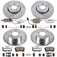 Power Stop K532-26 Z26 Extreme Street Warrior 1-Click Brake Kit (Front And Rear) for 1998-2001 Audi A6 product image
