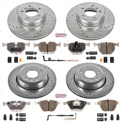 Power Stop K5360-26 Z26 Extreme Street Warrior 1-Click Brake Kit (Front And Rear) for 2004-2009 BMW 525I product image