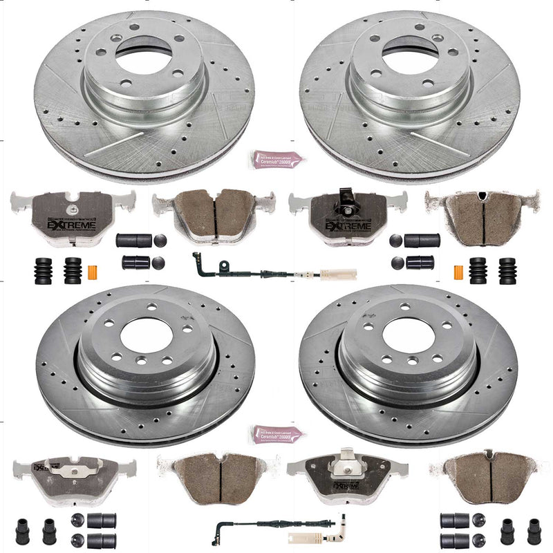 Power Stop K5360-26 Z26 Extreme Street Warrior 1-Click Brake Kit (Front And Rear) for 2004-2009 BMW 525I product image