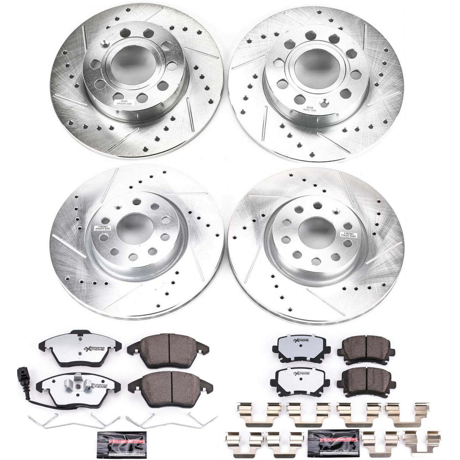 Power Stop K5363-26 Z26 Street Warrior 1-Click Front And Rear Brake Kit for 2006-2010 Audi A3 product image