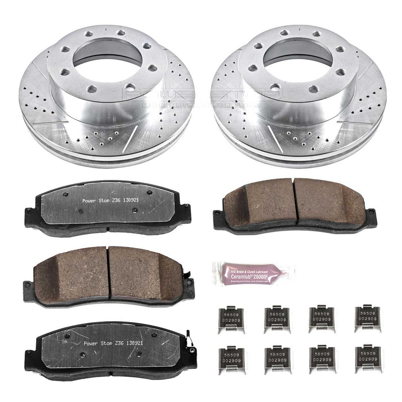 Power Stop K5412-36 Z36 Severe-Duty Truck And Tow 1-Click Brake Kit (Front) for 2009-2011 Ford F-250 Super Duty - product image