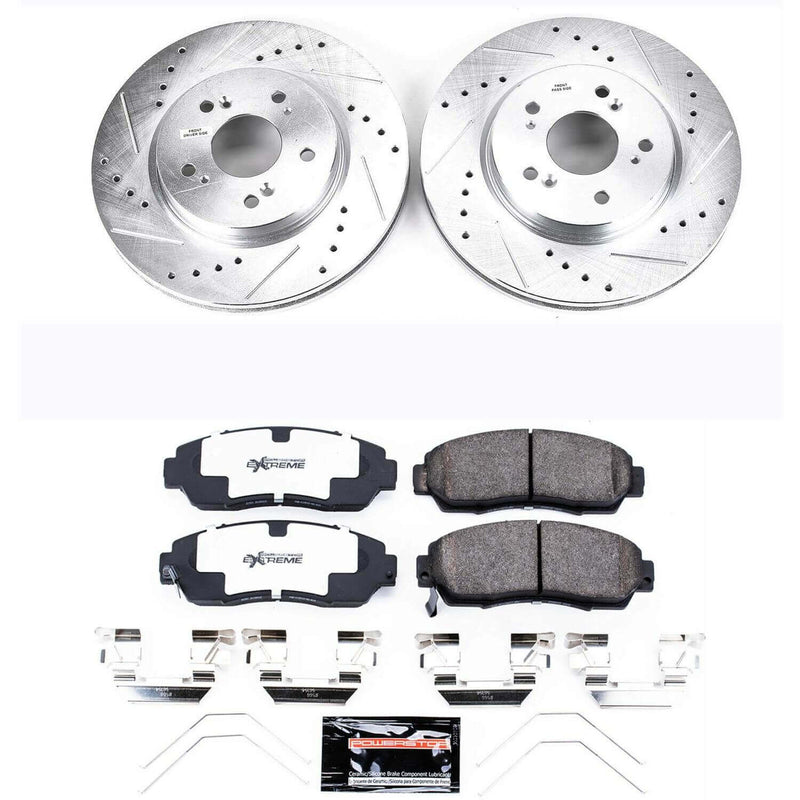 Power Stop K5432-26 Z26 Street Warrior 1-Click Front Brake Kit for 2011-2016 Honda Accord Crosstour product image